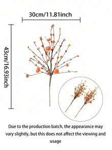 2 buc ramuri artificiale de dovleac cu fructe de pădure, decorare de casă de toamnă cu Ziua Recunoștinței, decorare realistă cu aranjament floral de interior, decorare de casă, baston de mers cu dovleac cu fructe de pădure, aranjament floral artificial de toamnă cu tulpină și ramură de fructe de pădure, decorare de dovleac cu flori de toamnă - Multicolor - Vizualizare 7