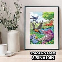 Crayola Bird Coloring Book, 40 Pages, 8.5" X 10", Adult Coloring Pages, Adult Stress Relief Coloring Books, Adult Meditation Activity, Halloween Christmas Holiday Party Gift - Bird Watching - View 6