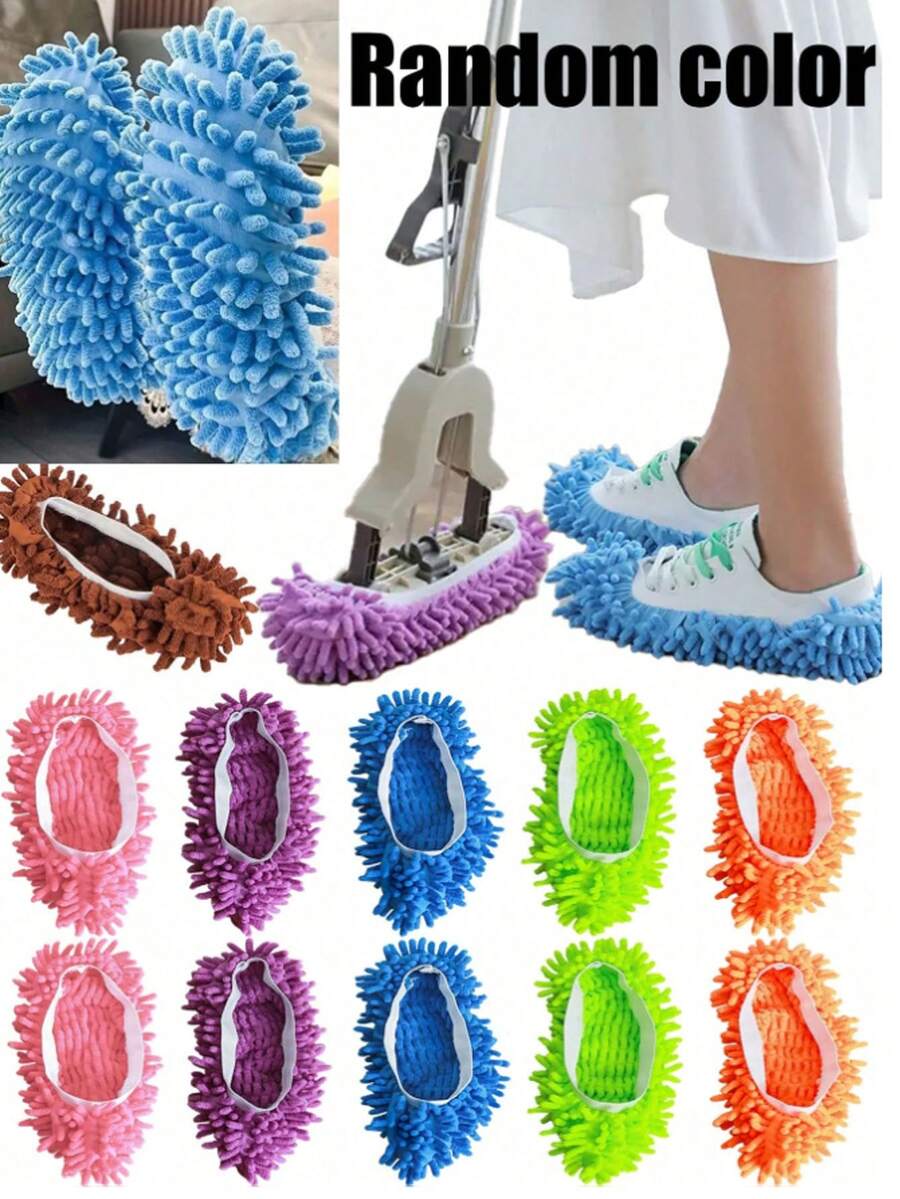 Reusable Mop Slippers, Floor Cleaning Slippers, Mop Slippers, Cleaning Cloths, Super Fiber Dust-Proof Mop Socks, Random Color Mop Socks, For Floor Cleaning, Suitable For Women, Men, Children, Home, Office, Bathroom, Kitchen, Shoe & Boot Accessories, Cleaning Tools, Mother's Day Gift, Christmas Gift, Halloween Gift, Thanksgiving Gift, Birthday Gift