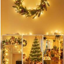 Battery Powered Fairy Light, 10 Foot 120LED Firecracker String Light, Waterproof Silver Wire Spark Light, Suitable For DIY Flower Garlands, Home Weeding, Indoor And Outdoor Christmas Decorations, Multi-Color,Valentine's Day Gifts For Girlfriends - 暖白色 - 查看 3