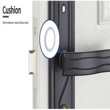 1 Set Elegant Black Metal Door Handle With Silent Hinges - Lever Lock Set For Home And Bedroom, Made Of Durable Manganese Steel, Rust-Proof, Easy Installation, Battery-Free, Home Door Lock - Black - View 7