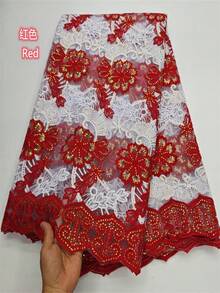 2026 Latest Lace Fabric African Gauze High Quality Nigerian Luxury Lace Fabric Gauze Two-Color French Mesh Milk Lace Fabric Suitable For Wedding Party Dance Fabric 1yards /5yard