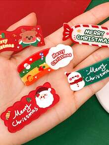 5 قطع من دبابيس شعر كيوت بشكل حلوى عيد الميلاد، تتميز بعناصر عيد الميلاد مثل بابا نويل وشجرة عيد الميلاد والرجل الثلجي والغزلان والأجراس والحلوى والفيونكات، دبابيس أكريليك كرتونية، دبابيس شعر جانبية، هدايا عيد الميلاد، أغطية رأس عيد الميلاد، ديكورات عيد الميلاد 2025، أدوات تصوير للاحتفالات، هدايا عيد الميلاد، زينة عيد الميلاد، ديكورات حفلات، عيد الميلاد للعائلات، للاستخدام خلال عيد الميلاد.