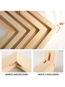 SESE HOME - 1 set DIY 4 barres en bois Cadre photo en bois sur canevas (nécessite un assemblage)(sans verre) Cadre photo en bois de pin DIY Peinture à l'huile canevas Décoration murale Peinture Cadre photo en diamant Bande de bois épaisse Cadre photo en soie Peinture Pratique Décoration d'intérieur