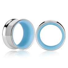 2PCS Hot 8-19MM Two-Color Stainless Steel Horn Fit Body Ear Tunnels Piercing Body Jewelry Stretcher Studs Unisex New Hypoallergenic Jewelry Women Gift