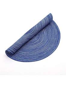 Set da 2 pezzi/12 pezzi di sottopiatti e sottobicchieri rotondi in cotone intrecciato da 15 pollici per tavolo da pranzo, lavabili e reversibili, adatti per cucina, feste, cene in famiglia (blu reale)