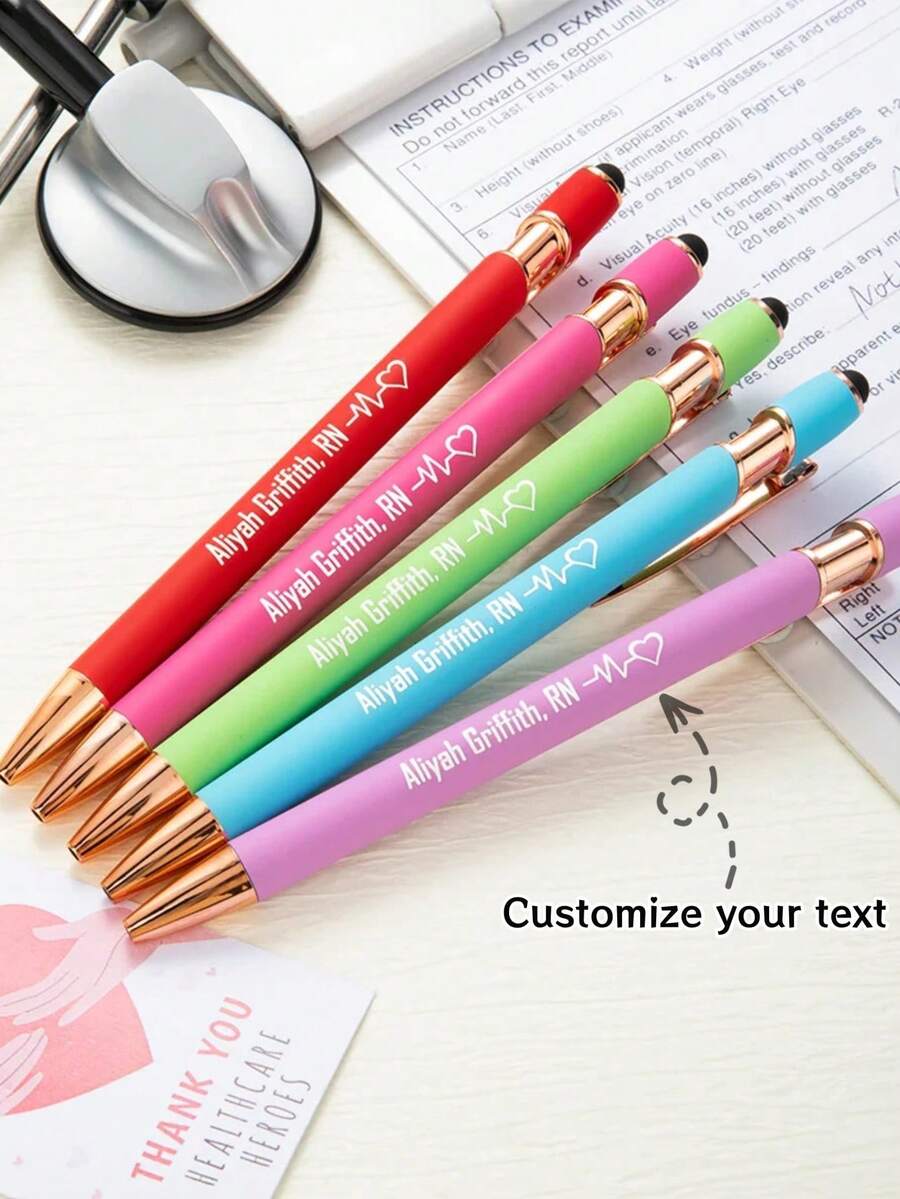 1-80 Stücke personalisierte Kugelschreiber, individualisieren Sie mit Ihrem gewünschten Namen, Text und inspirierenden Zitaten, Geschenke für Männer, Frauen, Väter, Lehrer und Schüler, Kirche, Krankenhausmitarbeiter und Ärzte, Einschulung für Kinder