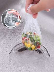 1Pc Stainless Steel Drain Rack/50Pcs 200 Needle/300 Needle Mesh Kitchen Sink Filter Screen, Kitchen Sink Strainer Trash Bag,Drain Nets For Sink,Sink Strainer Filter Mesh Bag,Kitchen Sink Trash Mesh Bag,Disposable Anti-Clogging Elastic Filter Bags - Multicolor - View 6