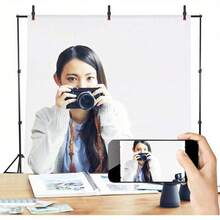 Backdrop Support Kit 2 * 2m Adjustable Background Photography Kit With White Background Cloth Photo Background Stand System With Carrying Bag And 3 Clamps For Photography Videos Party Wedding - 黑色的- - 查看 1