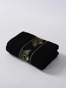 1/2件现代奢华时尚金翼字母刺绣竹纤维毛巾浴巾，轻盈、吸水力强、超柔软、耐用的浴室配件，是送给伴侣的最佳礼物。毛巾尺寸：40*75厘米，浴巾尺寸：70*140厘米，适用于美容院、酒店运动、家居必需品、毛巾、护肤等场合的淋浴毛巾