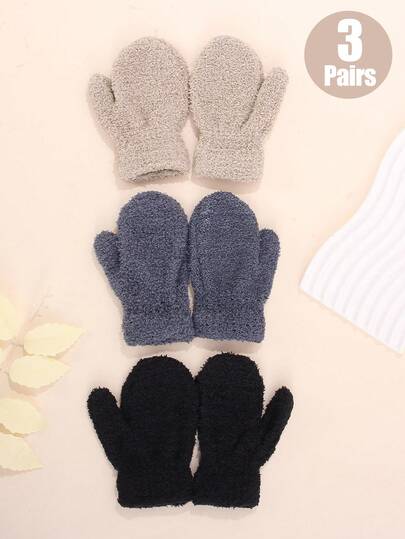 3 piezas de guantes suaves de punto para bebé - Transpirables, ajustados para recién nacidos, uso en todas las estaciones, guantes para recién nacidos | Guantes transpirables