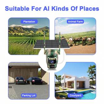 SZSINOCAM camo-1PCS/2PCS/3PCS/4PCS Solar-Überwachungskamera für den Außenbereich, ausgestattet mit einer drahtlosen 4G-Kamera mit Solarmodulen, 355°-Vollabdeckung, Farbnachtsicht, Zwei-Wege-Sprachkommunikation, Außenüberwachungskamera, intelligenter Alarm für Mensch und Fahrzeug, einfach zu installieren, geeignet für die Überwachung von Haus, Garage, Garten und Haustieren. Die beste Geschenkauswahl für verschiedene Feiertage wie Halloween, Weihnachten, Ostern usw.