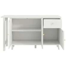 Escritorio y aparador multifuncional 2 en 1 – 360° 3 Puertas 1 Cajón – Escritorio de Computadora Elegante, Escritorio de Esquina, Mesa de Maquillaje, Escritorio de Escritura, Aparador - 1 - Ver 6