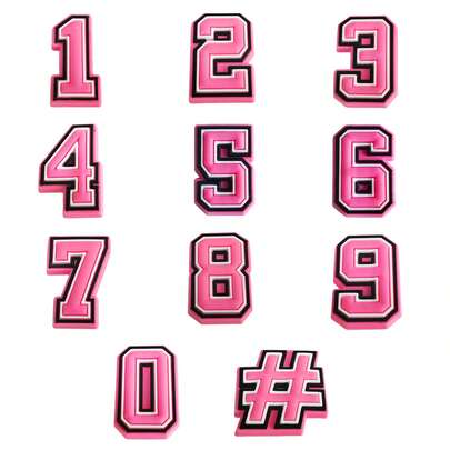 11/26/37 Stücke Rosa Buchstaben & Zahlen Stil Schuh Dekor Set, Buchstaben Schuh Dekoration, Zahlen Schuh Dekoration, Schuh Deko, DIY Dekoration, Charms, Damen Schuh Accessoires, Sandalen Dekoration, Strand Schuh Dekor, Accessoires, Schuh Schnallen, Schuh Blumen