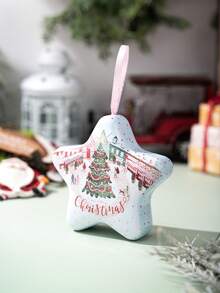 Weihnachtsdekoration Stern Cartoon Muster Blechdose Weihnachtszeit Handgriff Geschenkbox Aufbewahrungsbox, Ornament Aufbewahrung, Aufbewahrungskisten für Zuhause Organisation, Körbe, Kisten & Behälter für Zuhause Organisation