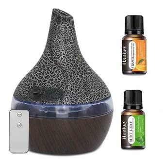 Send 2 Oils,300ml USB Aromatherapy Diffuser, Ultra Quiet Cold Mist Humidifier, With Remote Control And 7 Color