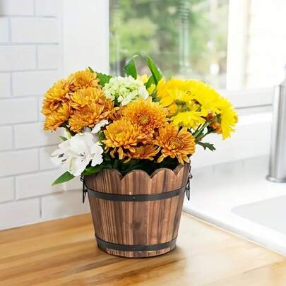 木制花盆，防腐木桶，木制花盆，适用于阳台园艺和花卉种植