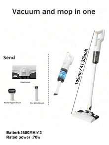 Przenośny bezprzewodowy odkurzacz ręczny, duża siła ssania, ładowanie przez złącze typu C, wyposażony w trzy akcesoria, odpowiedni do samochodu i domu.