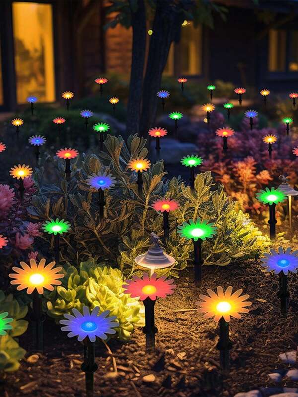 1PC Solar Sunflower Ground Light - 3D Realistic Flower Design, IP65 Waterproof, Auto-On/Off At Dusk, Soft Warm LED Glow, Suitable For Garden, Lawn, Courtyard, Pathway & Patio, Perfect For Daily Decor & Christmas/Halloween/Festival Ambience Enhancement