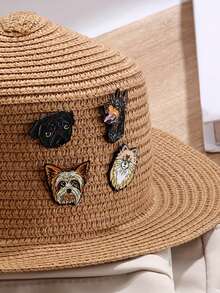 Xiacheng دبابيس إينامل كرتونية جميلة على شكل كلب للنساء، مجموعة شارات حيوانات جمالية عتيقة للسترات والجينز والحقائب الظهر، هدية لعشاق الكلاب - اللون الكلاسيكي - مشاهدة 1