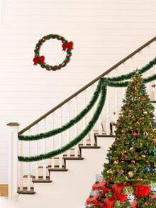 Length Of 2PCS : 200 Cm / 78.74 Inches /6.56 Feet, Width: 9 Cm /3.5 Inches Christmas Decorations, Green Snowflakes, Artificial Christmas Pine Ribbons, Christmas Green Wreaths, Wedding And Birthday Party Ceiling Decorations, Christmas Tree Decorations, Christmas Gifts, New Year Gifts, Christmas Decoration Gifts, Courtyard Decorations, Indoor Decorations, Outdoor Decorations, House Decorations