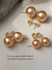 Set de 3 cercei minimalisti vintage cu perle artificiale aurii, set de cercei eleganți și versatili, potriviți pentru ținutele zilnice și de sărbători ale femeilor