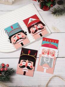 4 Sets Merry Christmas Banknote Cards, Santa Claus, Snowman And Christmas Tree Mixed Patterns, Christmas Party Surprise Cash Gifts, Anniversary Decoration Cash Cards, Christmas Celebration Cash Decorations, Christmas Party Decorations, Merry Christmas Cash Cards - Fun Cash Gift Giving Way, Christmas Decorations, Christmas Ornaments, New Year Gifts, 2026 New Year Decoration Gifts, Party Gifts - Christmas Alien Nutcracker - View 9