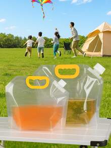 1/3/5pcs Portable Foldable Water Bag, Camping Water Bag, Beer Bag, Beverage Bag, Large Capacity Water Container, Drink Packaging Bag, Suitable For Outdoor Camping, Picnic And BBQ Activities! Applicable For Outdoor Camping, Travel, Hiking, Trekking, Picnic, BBQ And Emergency Preparation - Multicolor - View 12