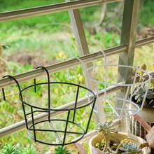 Iron Hanging Flower Bracket Durable Balcony Hanging Garden Shelf For Outdoor Wall Decor