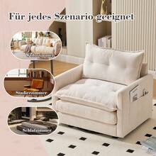 Swivel Chair - Beige + Chenille - View 3