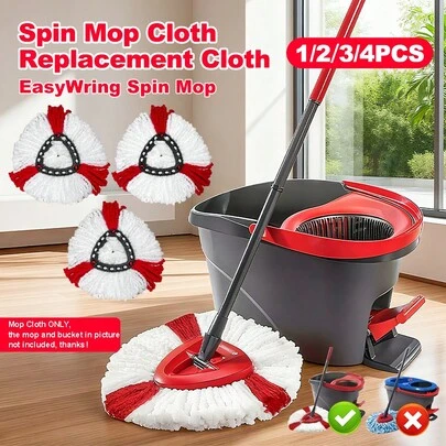 360° Rotating Mop Replacement Head, Super Microfiber Mop Refill, Compatible With Triangle Spin Mop, 360° Micro-Rotation Mop Replacement Head, Easy Cleaning For House Floors, Home Floor Cleaning Supplies