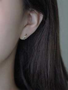 falinne S925 Silver Plated 14K Gold Christmas Tree Stud Earrings For Women, Cute Mini Earrings, Suitable For Christmas Gifts, Tarnish Resistant & Hypoallergenic