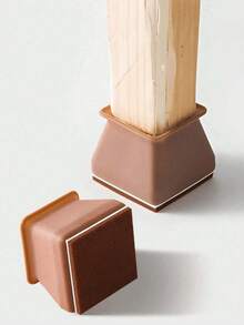 4/8 piezas de protectores de patas de muebles marrones duraderos, fundas de silicona para patas de sillas con base antideslizante de fieltro, protectores de patas de mesa cuadrada, fundas para sillas, decoración de cocina, decoración del hogar, decoración de barra de café, decoraciones de Halloween, regalos de Navidad, artículos esenciales para el hogar