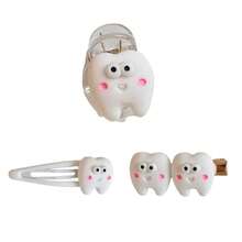Funny Tooth Barrettes Clip Hairpin Y2K Girls Ornaments Bangs Clip Hairpin For Women Girls Headwear Accessories Tooth Hair Cli - A - 查看 2