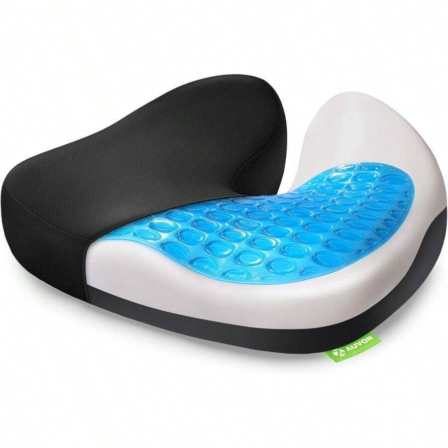 MultiLayer Gel Seat Cushion For Ideal Support And Softness Cooling Memory Foam Chair Cushion For Hemorrhoid Sciatica And Tailbone Pain Relief AntiSlip Back Seat Pillow - màu đen - Xem 1