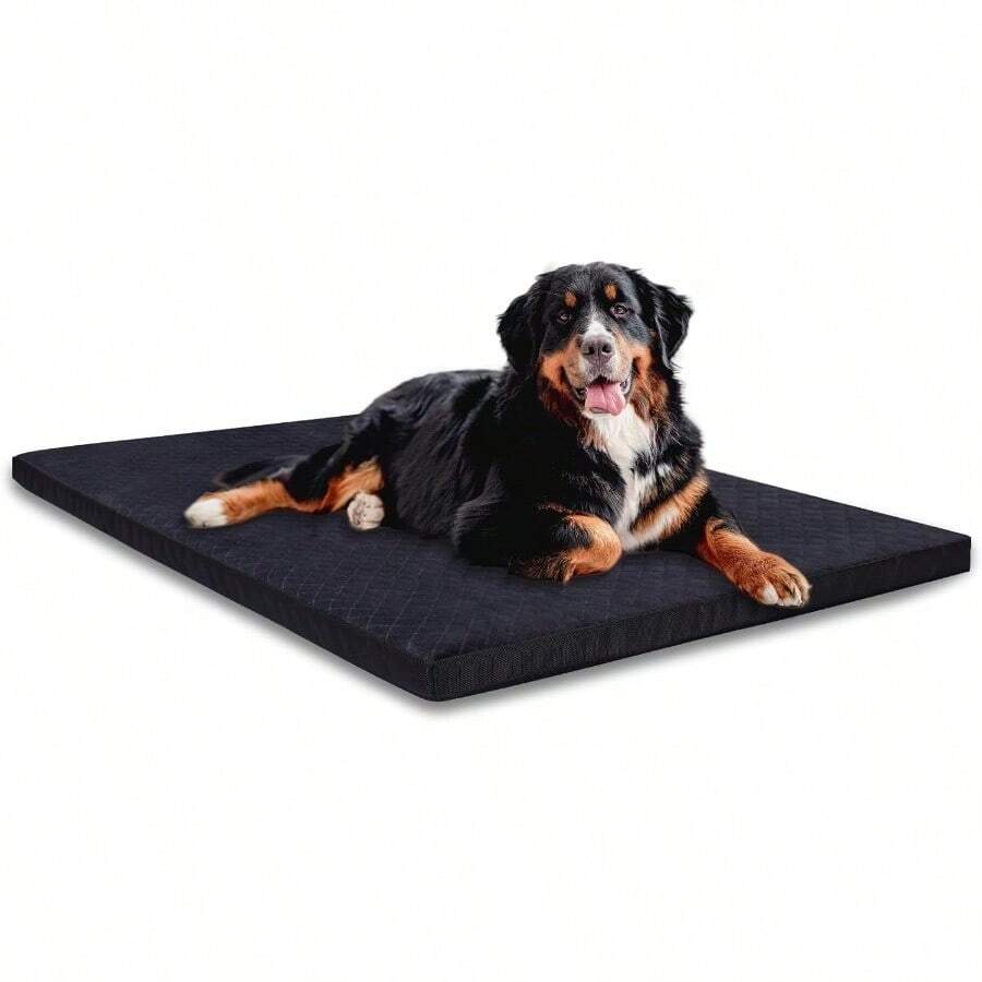 GYJ Indestructible Dog Beds Enhanced Quilted Chew Proof Dog Crate Pad For Aggressive Chewer Washable Cover Dogs Mat For Crate NonSkid Kennel Pad Durable Pet Bed For Puppy Black 23x18150 - 黑色 - 查看 1