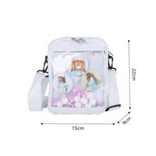 Female Ita Crossbody Bag Womens Transparent Messenger Bag Girls Cute-Lolita Shoulder Bags Teens Fashion Satchels Bag Ins - 白色毛球 - 查看 2