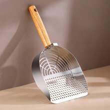 1pc Stainless Steel Cat Litter Scoop, Large Size Litter Box Scooper For Clumping Litter