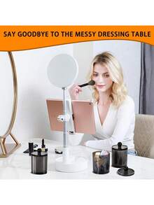 6/Pcs Black Acrylic Bathroom Swab Dental Floss Storage Jar, Swab Storage Jar