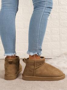 女式西式保暖内衬休闲运动衫，秋冬 - 棕色 - 查看 4