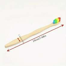 10-Pack Bamboo Toothbrushes For Adults, Soft Nylon Bristles, Full-Size Head, Gentle Firmness, Unisex Dental Care Set - 10 件不同顏色 - 查看 6