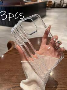 3 piezas de fundas de teléfono ultra claras y cristalinas, fundas de teléfono transparentes minimalistas compatibles con iPhone11/12/14/13/12/14/15/16 Pro Max/iPhone16E/17/17 Pro/17 Pro Max/Air