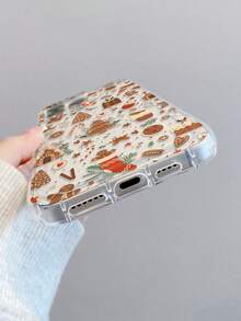 1 pieza Elemento navideño de hombre de jengibre, Funda protectora de teléfono TPU transparente a prueba de golpes, adecuada como regalo navideño compatible con Apple iPhone XS/XS Max/XR/11 12 13 14 15 16 Pro/Pro Max/14 15 16 Plus/17, unisex, también para teléfonos Samsung