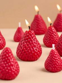 9/6/4/1 Pcs Strawberry Scented Candle Gift Set - Handmade Shaped Candles Packed In Fragrance Gift Box, Perfect For Valentine's Day Or Gift For Strawberry Lovers - Strawberry - View 8