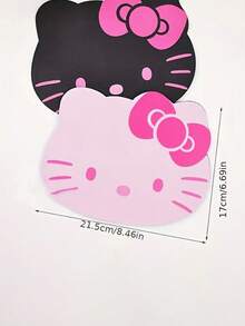 Sanrio 1 pièce Dessous de verre Hello chat, base en caoutchouc antidérapante, tissu doux, thème de dessin animé, base antidérapante, style amusant, set de dessous de verre, fournitures pour fête de Noël, dîner en famille