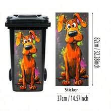 1 pieza Pegatina de cubo de basura con serie de animales divertidos, incluye pegatinas autoadhesivas de PVC con diseños de perro, jirafa, mapache y otros animales, adecuado para cubos de basura al aire libre, decoración de habitaciones, dormitorios, cocinas, paredes y decoración