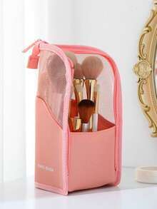 1 Piece Waterproof Travel Makeup Brush Storage Bag, Stationery Eyebrow Pencil Cosmetics Wash Bag, Multi-Functional Portable Handbag Makeup Bag Women Storage, Portable Makeup Brush Bag, Professional Makeup Bag, Artist Storage Bag