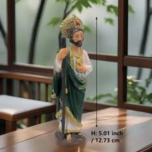1 tượng Thánh Jude bằng nhựa, cao 15 cm, tượng trang trí nhà cửa mang tính tôn giáo, tượng màu xanh lá cây mặc trang phục truyền thống, vật trang trí bàn làm việc, quà tặng Phục Sinh hoặc trang trí phòng theo chủ đề tôn giáo, tượng trang trí nhà cửa, đồ trang trí Giáng sinh. - Nhiều màu - Xem 13