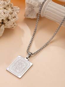 Stainless Steel Initial Letter Pendant Necklace, Durable Modern Single Letter Charm Gift, Elegant Design Suitable For Casual And Formal Occasions