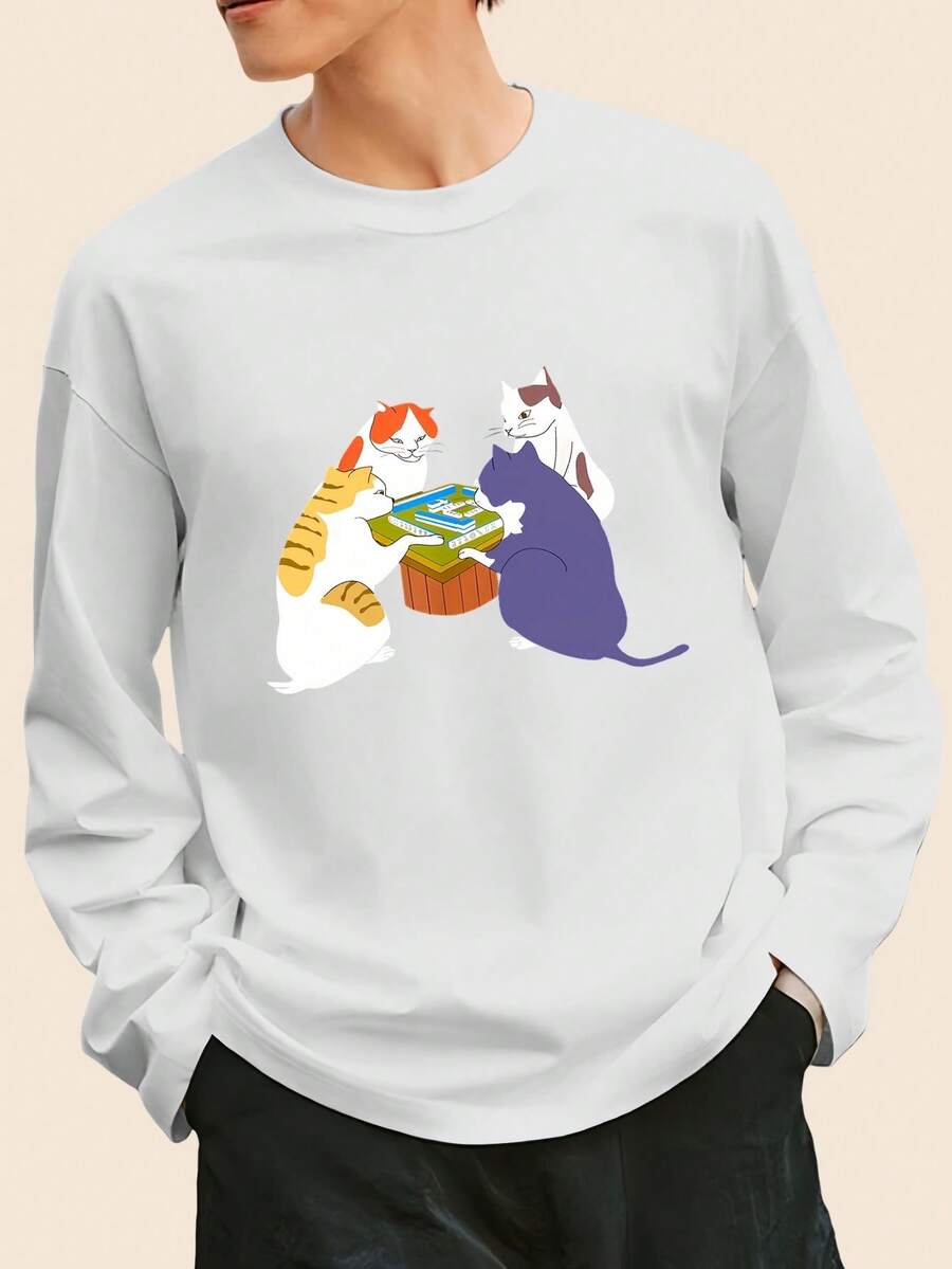 Men Plus Size T-Shirts - 灰色 - 查看 1